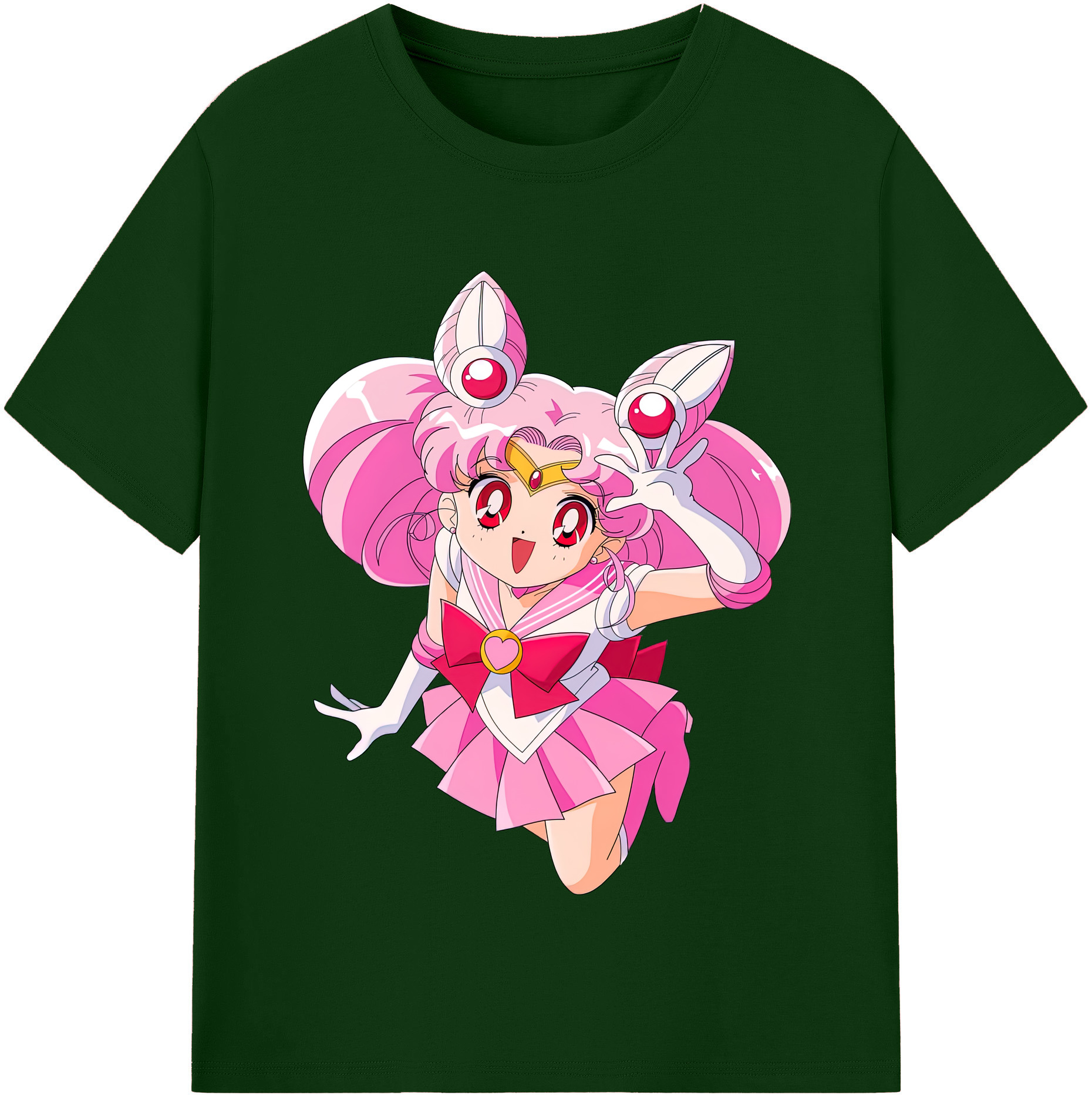 （画像用） 美少女戦士セーラームーン ちびうさ Sailor Moon Chibiusa Tsukino Usagi Small Lady Serenity 綿100％半袖Tシャツ（フロントプリント）